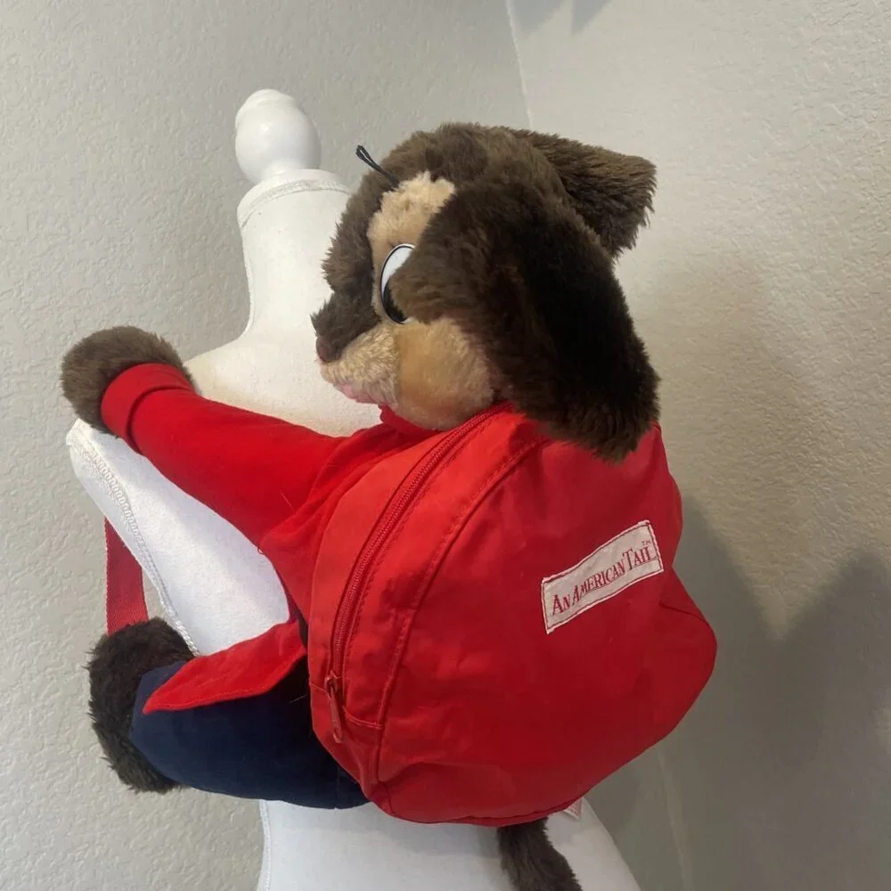 Fievel Mousekewitz An American Tail Backpack Plush 1986 Universal Studios